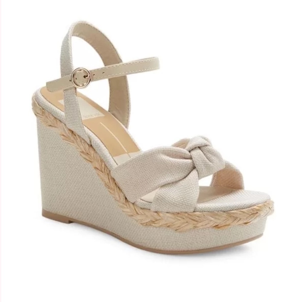 Dolce Vita Beige Knotted Espadrille Wedge Sandals